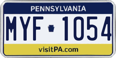 PA license plate MYF1054