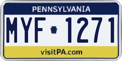 PA license plate MYF1271