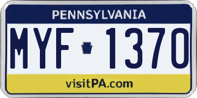 PA license plate MYF1370