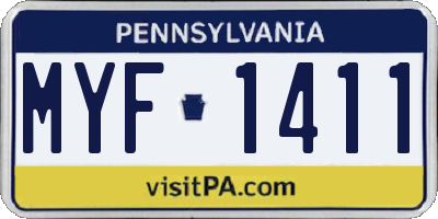 PA license plate MYF1411
