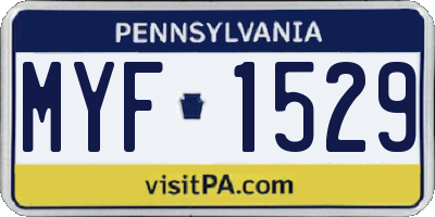 PA license plate MYF1529