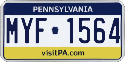 PA license plate MYF1564