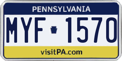PA license plate MYF1570