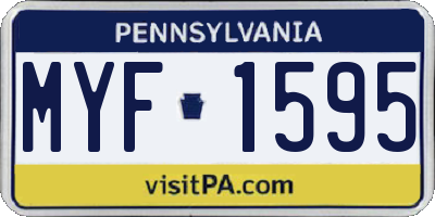 PA license plate MYF1595