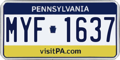 PA license plate MYF1637