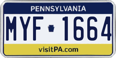 PA license plate MYF1664