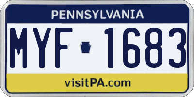 PA license plate MYF1683