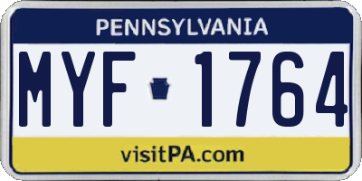 PA license plate MYF1764