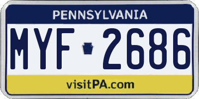 PA license plate MYF2686