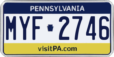 PA license plate MYF2746