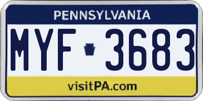 PA license plate MYF3683