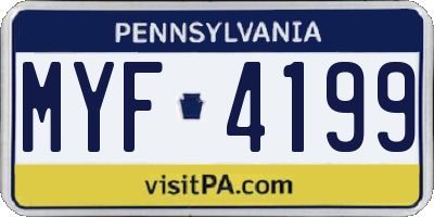 PA license plate MYF4199