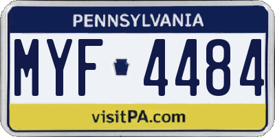 PA license plate MYF4484