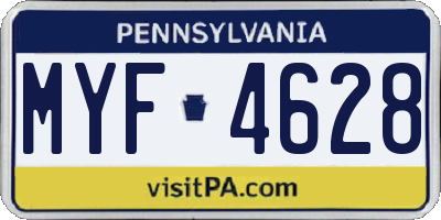PA license plate MYF4628