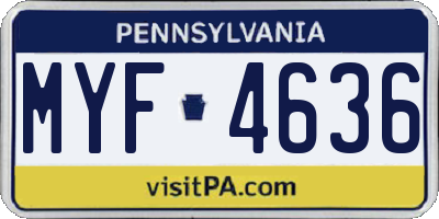 PA license plate MYF4636