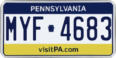 PA license plate MYF4683