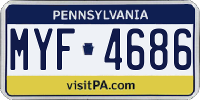 PA license plate MYF4686