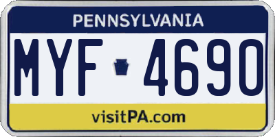 PA license plate MYF4690