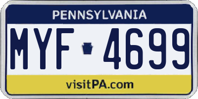 PA license plate MYF4699