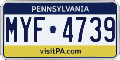 PA license plate MYF4739
