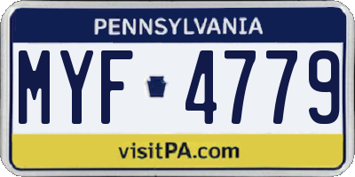 PA license plate MYF4779