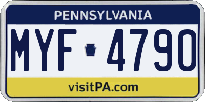 PA license plate MYF4790