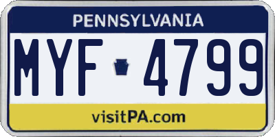 PA license plate MYF4799