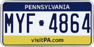 PA license plate MYF4864