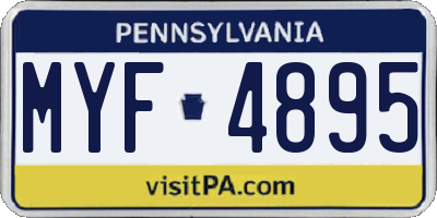 PA license plate MYF4895