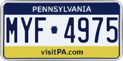 PA license plate MYF4975