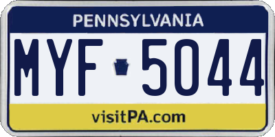 PA license plate MYF5044