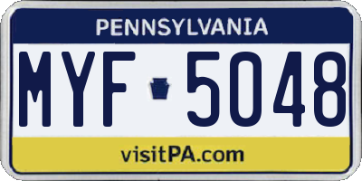 PA license plate MYF5048