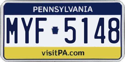PA license plate MYF5148