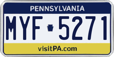 PA license plate MYF5271