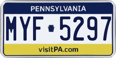 PA license plate MYF5297
