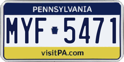 PA license plate MYF5471