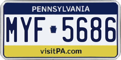 PA license plate MYF5686