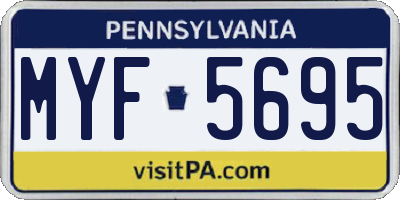 PA license plate MYF5695