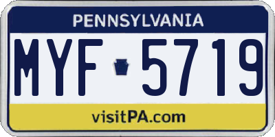 PA license plate MYF5719