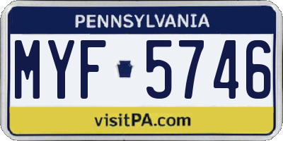 PA license plate MYF5746