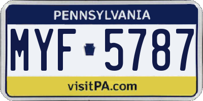 PA license plate MYF5787