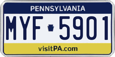 PA license plate MYF5901