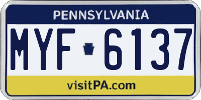 PA license plate MYF6137