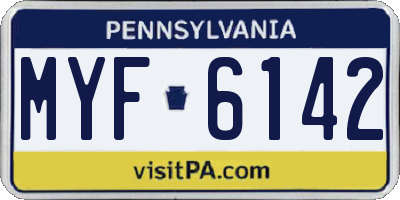 PA license plate MYF6142