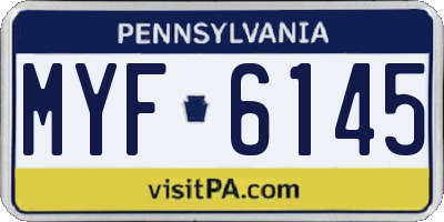 PA license plate MYF6145