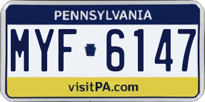 PA license plate MYF6147