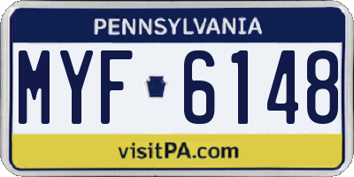 PA license plate MYF6148