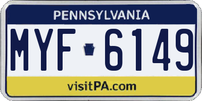 PA license plate MYF6149