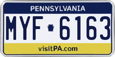 PA license plate MYF6163