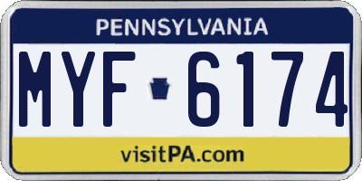 PA license plate MYF6174